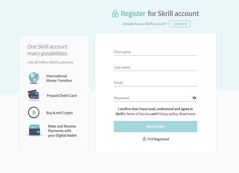 Register at Skrill