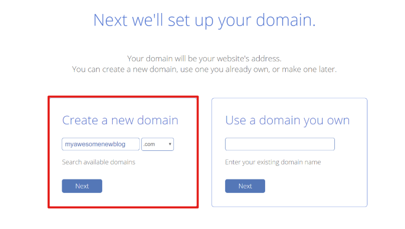 Enter custom domain