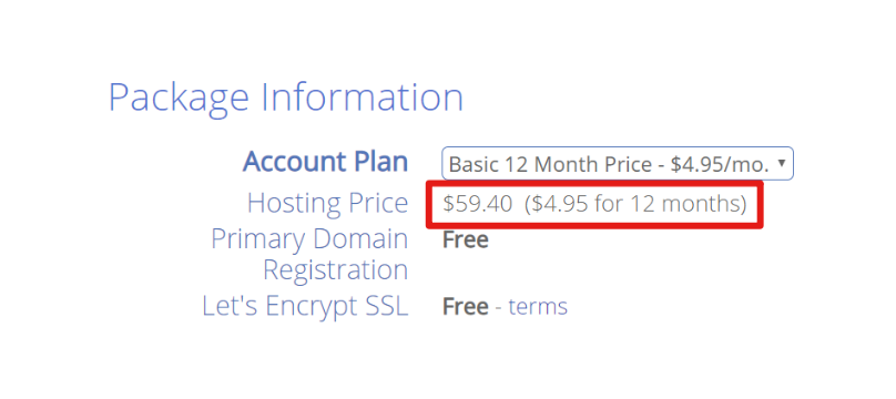 Choose Bluehost plan to start a blog