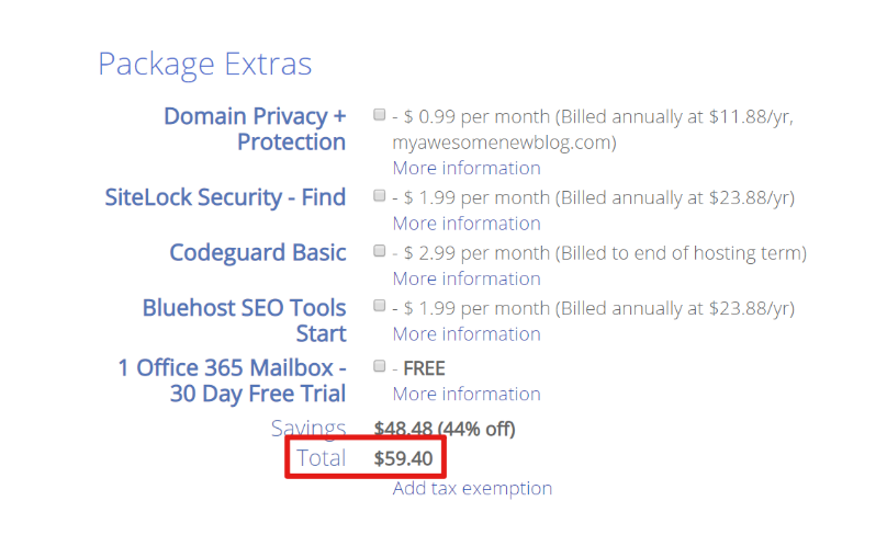 Total price