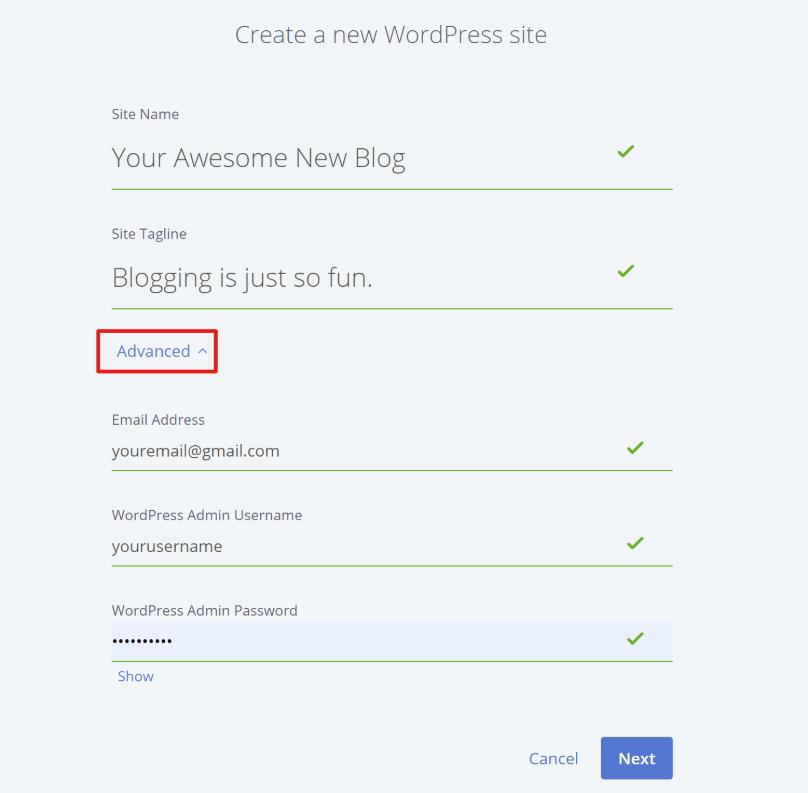 Install WordPress to start a blog