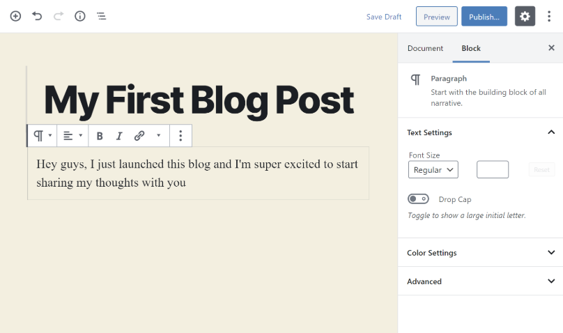 Adding text to your blog