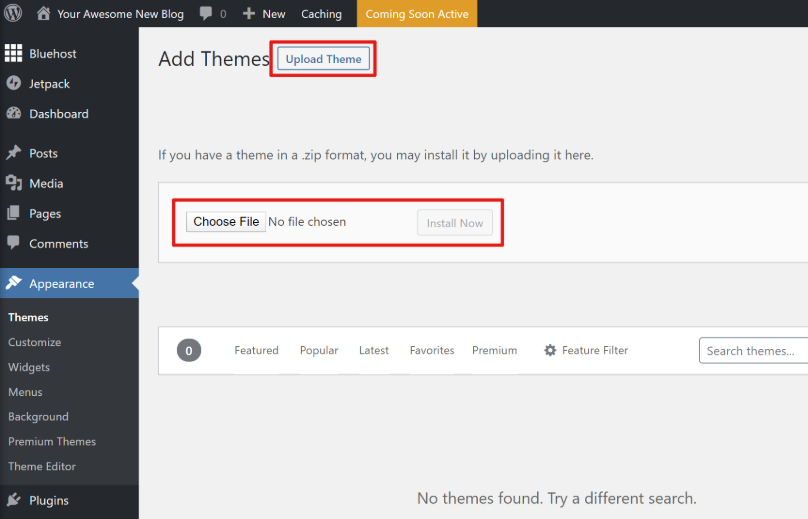 Upload a theme