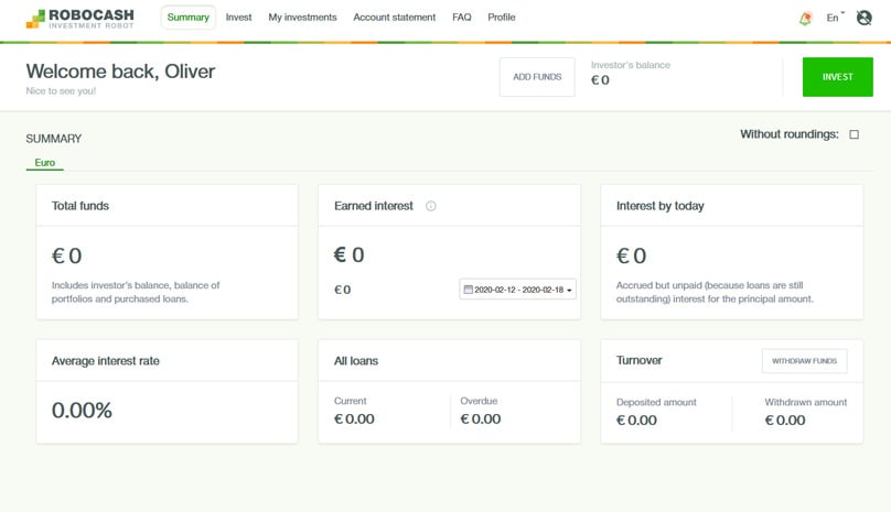 Robocash Dashboard