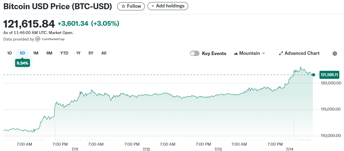 Bitcoin USD Price (BTC-USD)