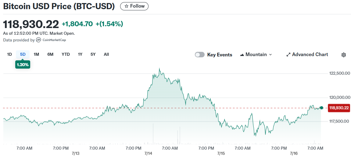 Bitcoin USD Price (BTC-USD)