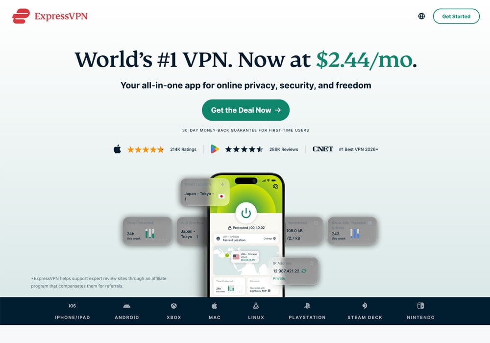 ExpressVPN Homepage
